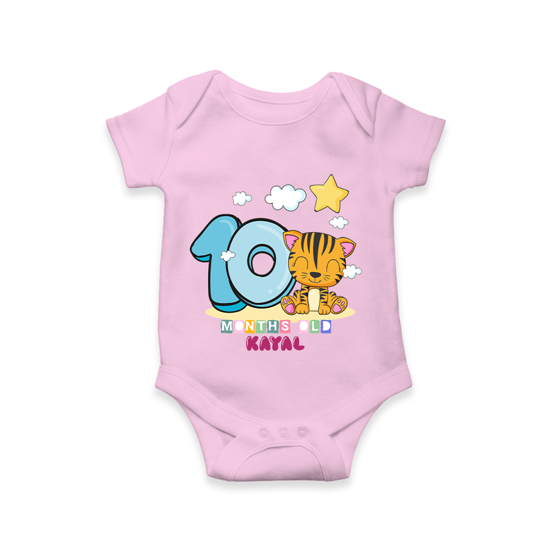 Celebrate The Tenth Month Birthday Customised Romper - PINK - 0 - 3 Months Old (Chest 16")