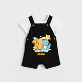 Celebrate The Eleventh Month Birthday Customised Dungaree set - BLACK - 0 - 5 Months Old (Chest 17")