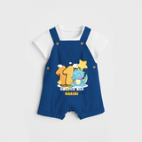 Celebrate The Eleventh Month Birthday Customised Dungaree set - COBALT BLUE - 0 - 5 Months Old (Chest 17")