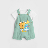 Celebrate The Eleventh Month Birthday Customised Dungaree set - LIGHT GREEN - 0 - 5 Months Old (Chest 17")