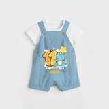 Celebrate The Eleventh Month Birthday Customised Dungaree set - SKY BLUE - 0 - 5 Months Old (Chest 17")