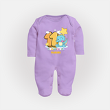 Make Your BabyÕs 11th Month Extra Special With Our Customized Baby Sleep Suit - LILAC - New Born (Chest 7.5")