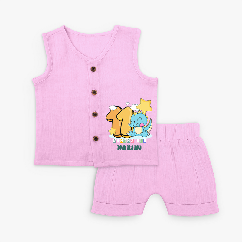 Make Your BabyÕs Eleventh Month Extra Special With Our Customized Jabla Set For Babies With Name - BABY PINK - 0 - 3 Months Old (Chest 9.8")