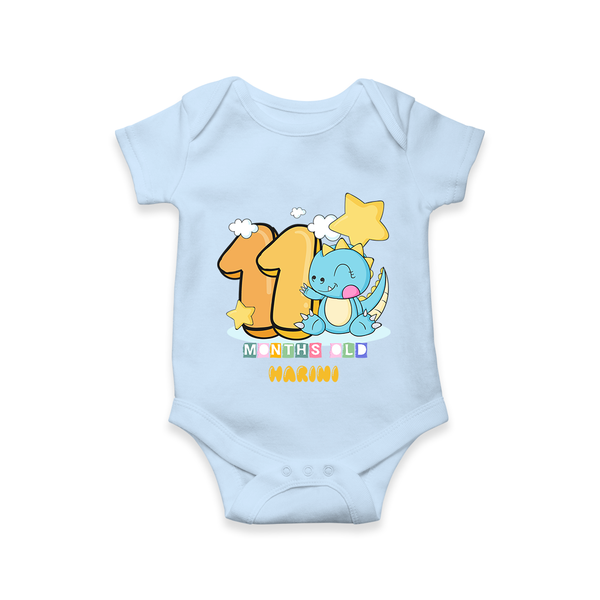 Make Your BabyÕs 11th Month Extra Special With Our Customized Baby Romper - BABY BLUE - 0 - 3 Months Old (Chest 16")