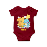 Celebrate TheEleventh Month Birthday Customised Romper - MAROON - 0 - 3 Months Old (Chest 16")