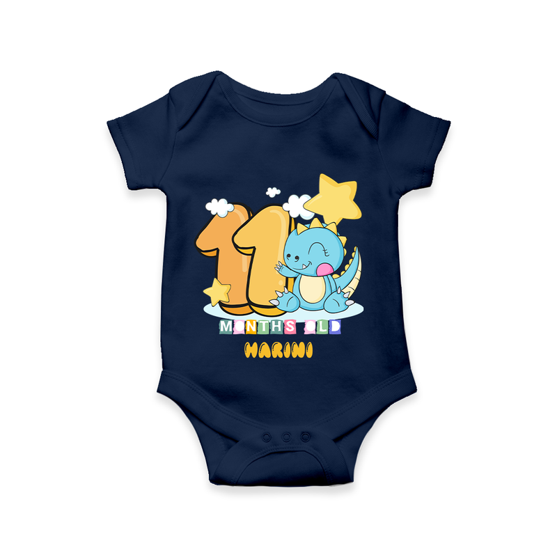 Celebrate TheEleventh Month Birthday Customised Romper - NAVY BLUE - 0 - 3 Months Old (Chest 16")