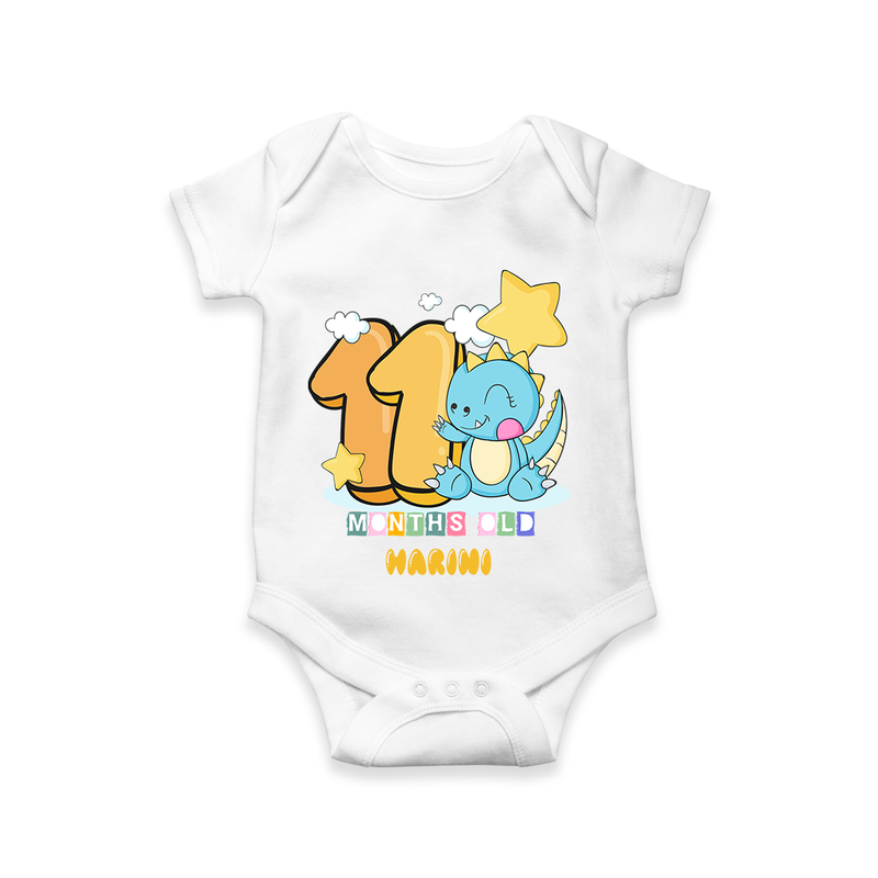 Celebrate TheEleventh Month Birthday Customised Romper - WHITE - 0 - 3 Months Old (Chest 16")