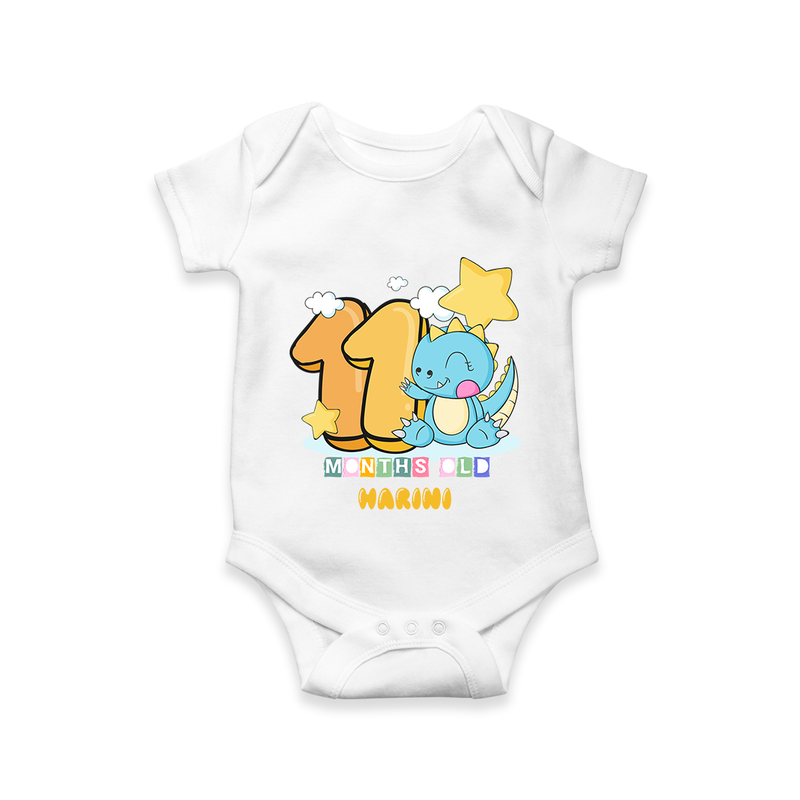 Make Your BabyÕs 11th Month Extra Special With Our Customized Baby Romper - WHITE - 0 - 3 Months Old (Chest 16")