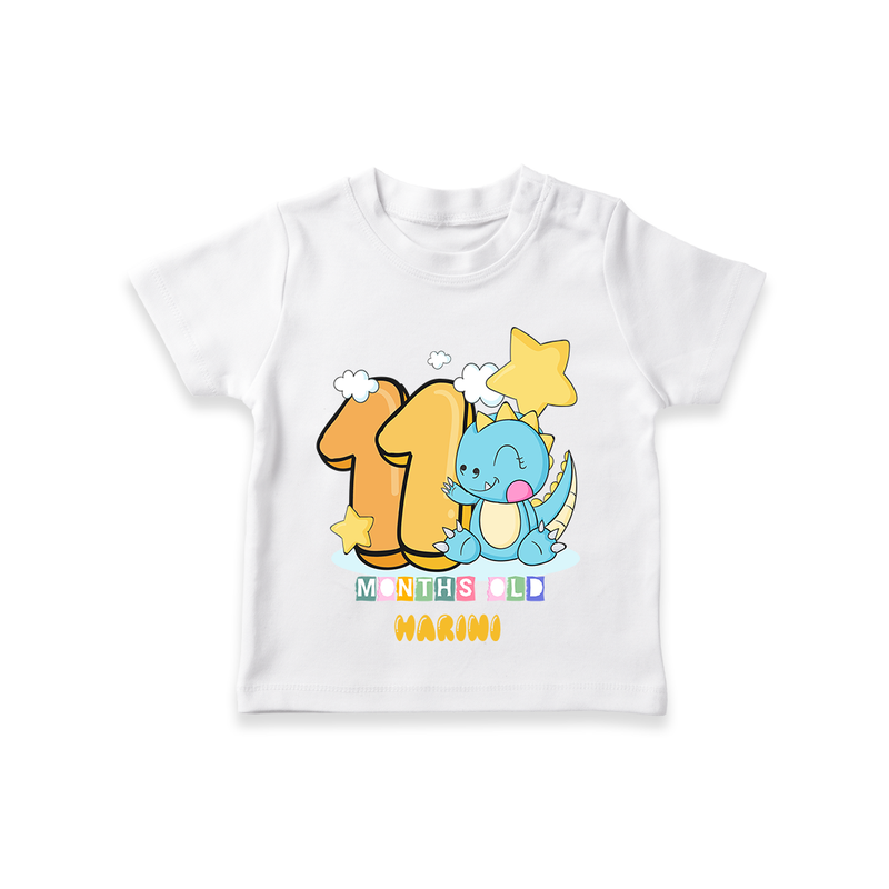 Celebrate The Eleventh Month Birthday Customised T-Shirt - WHITE - 0 - 5 Months Old (Chest 17")