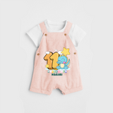 Celebrate The Eleventh Month Birthday Customised Dungaree set - PEACH - 0 - 5 Months Old (Chest 17")