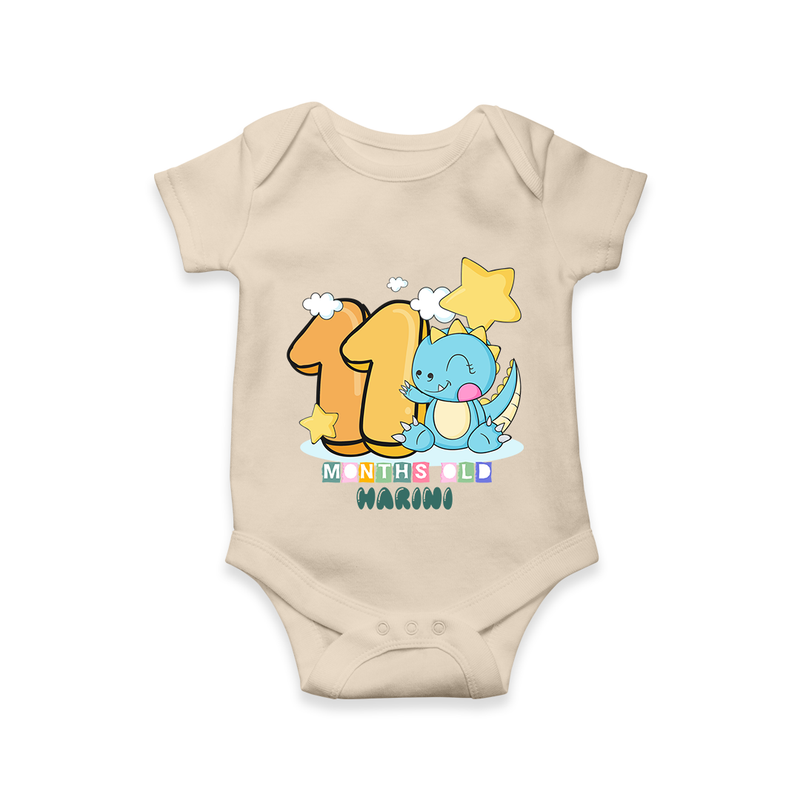 Make Your BabyÕs 11th Month Extra Special With Our Customized Baby Romper - IVORY - 0 - 3 Months Old (Chest 16")