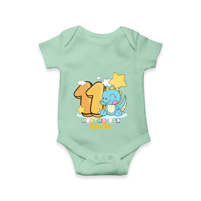 Celebrate TheEleventh Month Birthday Customised Romper - MINT GREEN - 0 - 3 Months Old (Chest 16")