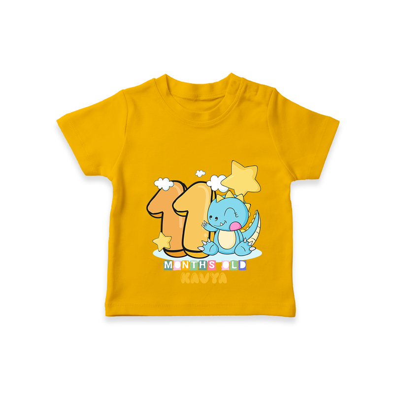 Celebrate The Eleventh Month Birthday Customised T-Shirt - CHROME YELLOW - 0 - 5 Months Old (Chest 17")