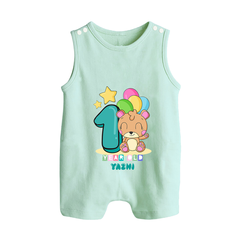 Make Your BabyÕs 1st Year Birthday Extra Special With Our Customized Baby Romper Suit - MINT GREEN - 0 - 5 Months Old (Chest 18")