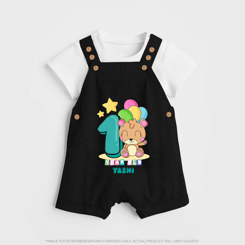 Make Your BabyÕs 1st Year Birthday Extra Special With Our Customized Baby Dungaree Set - BLACK - 0 - 5 Months Old (Chest 18")