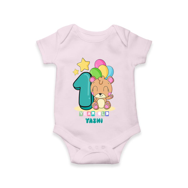 Celebrate The Twelfth Month Birthday Customised  Romper - BABY PINK - 0 - 3 Months Old (Chest 16")