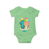 Celebrate The One Year Birthday Customised Romper - GREEN - 0 - 3 Months Old (Chest 16")