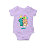 Custom Baby Romper/Onesie for 1 Year Milestone | Soft Cotton Bodysuit | Personalized Name Print - LILAC - New Born (Chest 14")