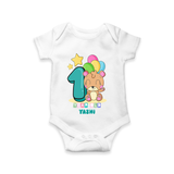 Celebrate The One Year Birthday Customised Romper - WHITE - 0 - 3 Months Old (Chest 16")