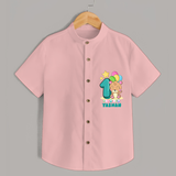 Celebrate The First Year Birthday Customised Shirt - PEACH - 0 - 6 Months Old (Chest 21")