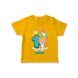 Custom Baby T-Shirt for 1 Year Milestone | Soft Cotton T-Shirt | Personalized Name Print - CHROME YELLOW - 0-5 Months Old (Chest 17")