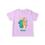 Custom Baby T-Shirt for 1 Year Milestone | Soft Cotton T-Shirt | Personalized Name Print - LILAC - 0-5 Months Old (Chest 17")