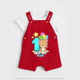 Make Your BabyÕs 1st Year Birthday Extra Special With Our Customized Baby Dungaree Set - RED - 0 - 5 Months Old (Chest 18")