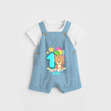 Celebrate The Twelfth Month Birthday Customised Dungaree set - SKY BLUE - 0 - 5 Months Old (Chest 17")