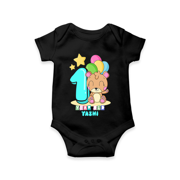 Celebrate The One Year Birthday Customised Romper - BLACK - 0 - 3 Months Old (Chest 16")