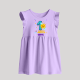 1st Month Baby Outfit | Personalized Baby Frock for Newborn | Milestone Gift Idea - LILAC - 0 - 3 Months Old (Chest 17")