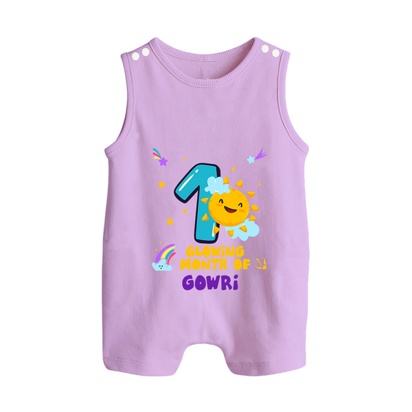 1st Month Baby Outfit | Personalized Romper Suit/ Sleeveless Romper for Newborn | Milestone Gift Idea - LILAC - 0 - 5 Months Old (Chest 18")