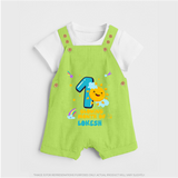 Mark Your BabyÕs 1-Month Celebration With Our Customized Baby Dungaree Set, Made For Joyful Celebrations - GREEN - 0 - 5 Months Old (Chest 18")