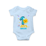 Mark Your BabyÕs 1-Month Celebration With Our Customized Baby Romper, Made For Joyful Celebrations - BABY BLUE - 0 - 3 Months Old (Chest 16")