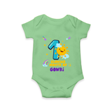 1st Month Baby Outfit | Personalized Romper/Onesie for Newborn | Milestone Gift Idea - GREEN - New Born (Chest 14")