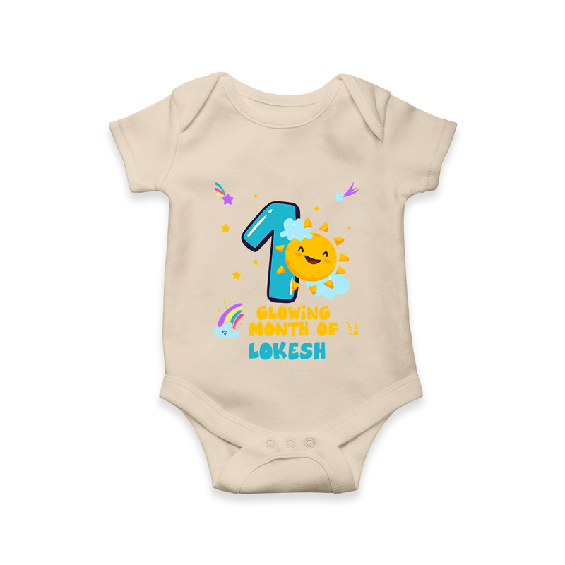 Mark Your BabyÕs 1-Month Celebration With Our Customized Baby Romper, Made For Joyful Celebrations - IVORY - 0 - 3 Months Old (Chest 16")