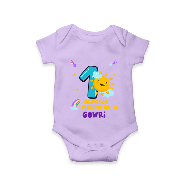 1st Month Baby Outfit | Personalized Romper/Onesie for Newborn | Milestone Gift Idea - LILAC - New Born (Chest 14")