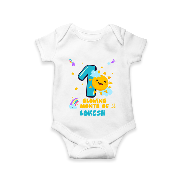 Mark Your BabyÕs 1-Month Celebration With Our Customized Baby Romper, Made For Joyful Celebrations - WHITE - 0 - 3 Months Old (Chest 16")