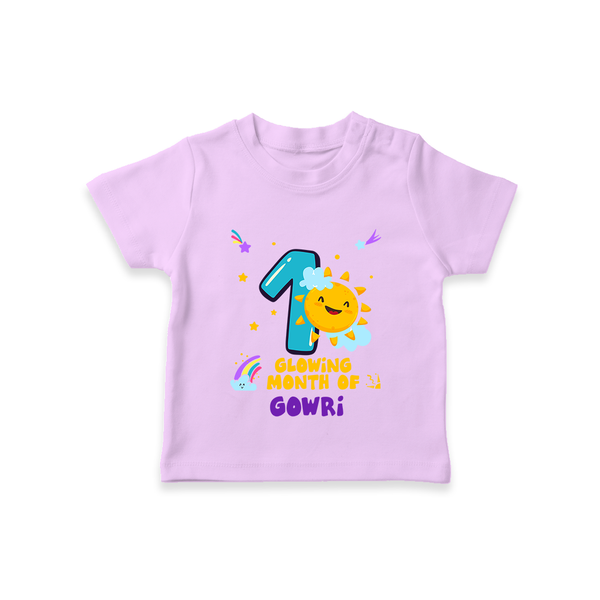 1st Month Baby Outfit | Personalized T-Shirt for Newborn | Milestone Gift Idea - LILAC - 0-5 Months Old (Chest 17")