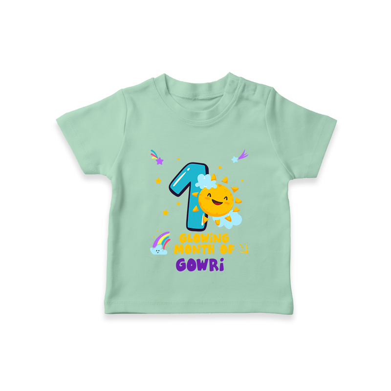 1st Month Baby Outfit | Personalized T-Shirt for Newborn | Milestone Gift Idea - MINT GREEN - 0-5 Months Old (Chest 17")