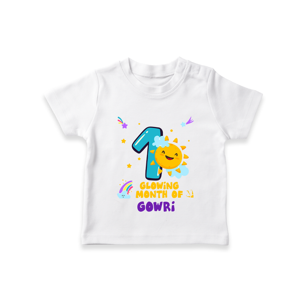 1st Month Baby Outfit | Personalized T-Shirt for Newborn | Milestone Gift Idea - WHITE - 0-5 Months Old (Chest 17")