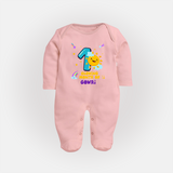 Mark Your BabyÕs 1-Month Celebration With Our Customized Baby Sleep Suit, Made For Joyful Celebrations - BABY PINK - New Born (Chest 7.5")