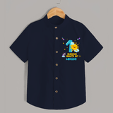 1st Month Baby Outfit | Personalized Shirt for Newborn | Milestone Gift Idea - NAVY BLUE - 0 - 6 Months Old (Chest 23")