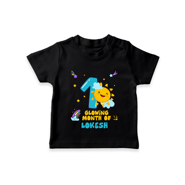 1st Month Baby Outfit | Personalized T-Shirt for Newborn | Milestone Gift Idea - BLACK - 0-5 Months Old (Chest 17")
