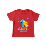 1st Month Baby Outfit | Personalized T-Shirt for Newborn | Milestone Gift Idea - RED - 0-5 Months Old (Chest 17")