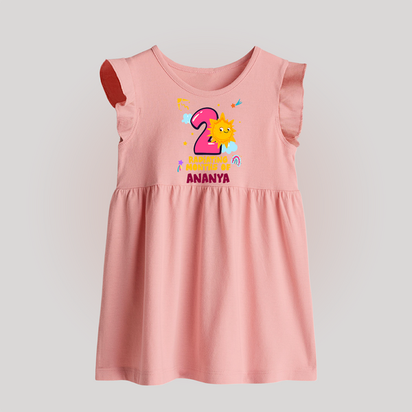 2nd Month Baby Outfit | Personalized Baby Frock for Newborn | Milestone Gift Idea - BABY PINK - 0 - 3 Months Old (Chest 17")