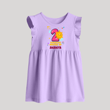 2nd Month Baby Outfit | Personalized Baby Frock for Newborn | Milestone Gift Idea - LILAC - 0 - 3 Months Old (Chest 17")