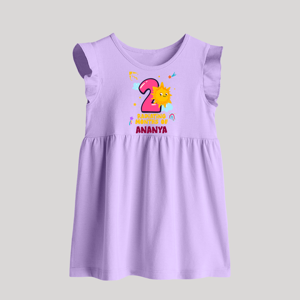 2nd Month Baby Outfit | Personalized Baby Frock for Newborn | Milestone Gift Idea - LILAC - 0 - 3 Months Old (Chest 17")