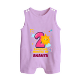 2nd Month Baby Outfit | Personalized Romper Suit/ Sleeveless Romper for Newborn | Milestone Gift Idea - LILAC - 0 - 5 Months Old (Chest 18")