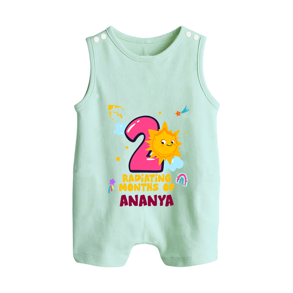 2nd Month Baby Outfit | Personalized Romper Suit/ Sleeveless Romper for Newborn | Milestone Gift Idea - MINT GREEN - 0 - 5 Months Old (Chest 18")