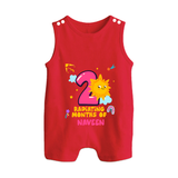 Mark Your BabyÕs 2-Month Celebration With Our Customized Baby Romper Suit, Made For Joyful Celebrations - RED - 0 - 5 Months Old (Chest 18")